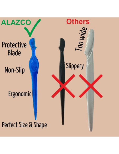 30 Cuchillas de Cejas ALAZCO Azul - Afeitar y Exfoliar Facial