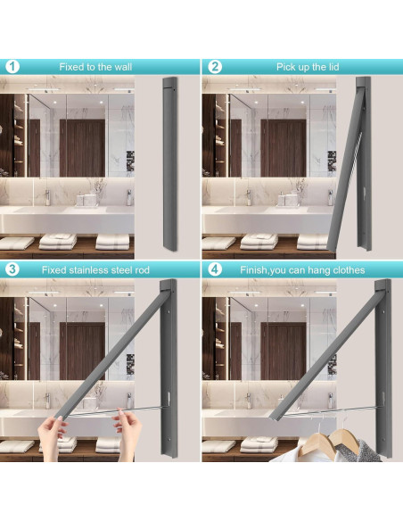 Estante Plegable para Secar Ropa SunEegral Gris 36 cm