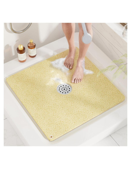Alfombrilla de Ducha Antideslizante HITSLAM 60x60 cm Beige
