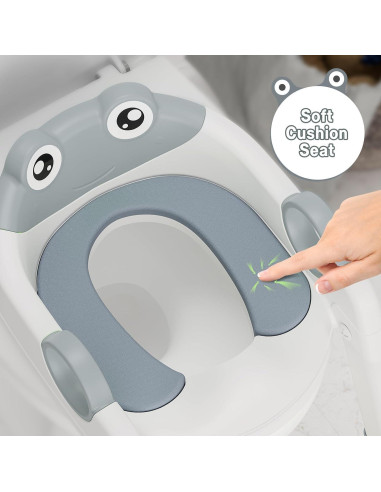 Asiento de Entrenamiento para Baño Sunvasagoo Gris con Escalera