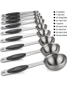 Juego de Cucharas Medidoras Magnéticas 9 Acero Inoxidable 2
