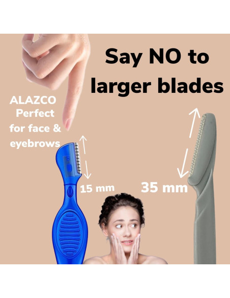 30 Cuchillas de Cejas ALAZCO Azul - Afeitar y Exfoliar Facial
