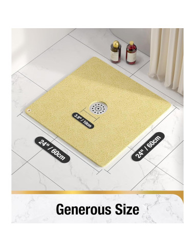 Alfombrilla de Ducha Antideslizante HITSLAM 60x60 cm Beige