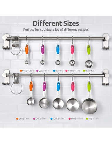 Juego de 10 Tazas Medidoras U-Taste Acero Inoxidable 18/8