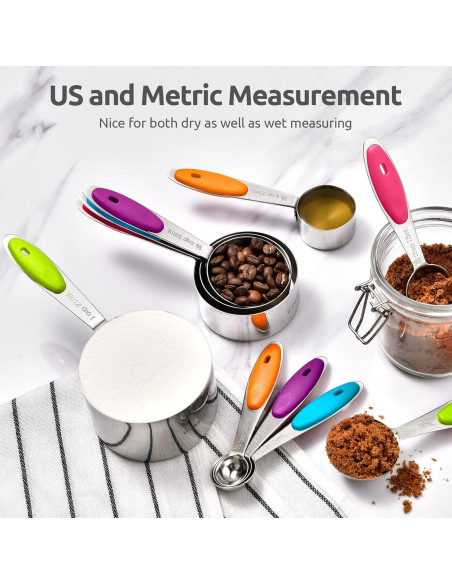 Juego de 10 Tazas Medidoras U-Taste Acero Inoxidable 18/8
