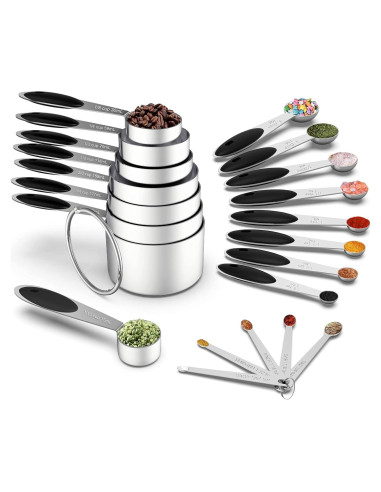 Juego de Tazas y Cucharas Medidoras Wildone 21 Piezas