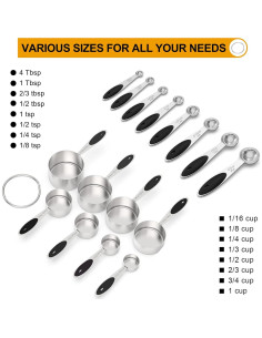 Juego de Tazas y Cucharas Medidoras Wildone 21 Piezas 2