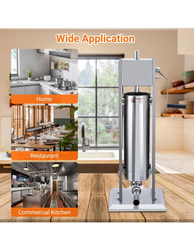 Rellenador de Salchichas Manual PioneerWorks 7L Acero Inoxidable