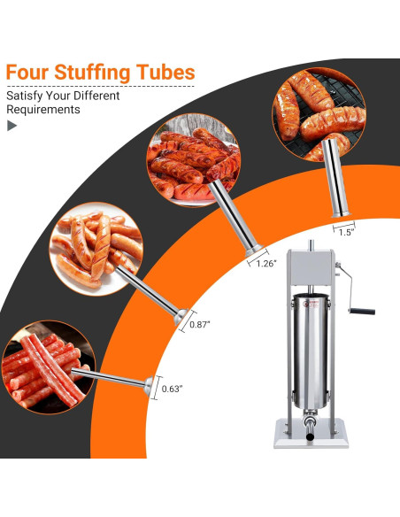 Rellenador de Salchichas Manual PioneerWorks 7L Acero Inoxidable
