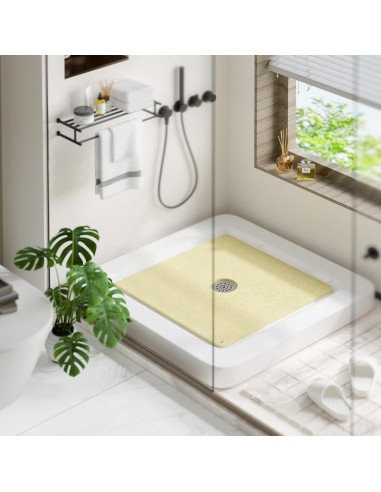 Alfombrilla de Ducha Antideslizante HITSLAM 60x60 cm Beige