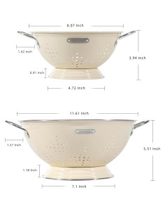 Colador de Metal BeFare 2 Pack 1.89L y 5.68L para Cocina 2