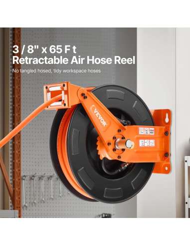 Carrete Retráctil de Manguera de Aire VEVOR 3/8" x 20m