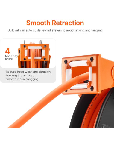 Carrete Retráctil de Manguera de Aire VEVOR 3/8" x 20m
