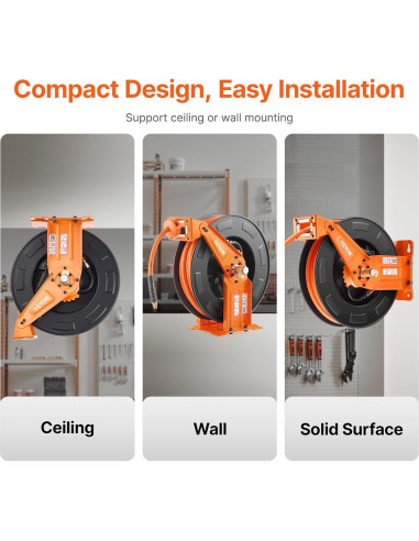 Carrete Retráctil de Manguera de Aire VEVOR 3/8" x 20m