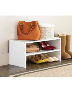 Estante para zapatos apilable Whitmor 2 estantes blanco 60,96 cm 2