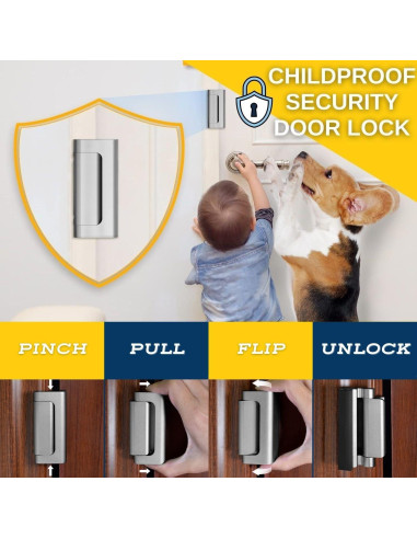 Cerradura de Seguridad Byssens para Puertas 7,62 cm Plata