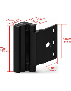 Cerradura de Seguridad para Puerta Szhdxsy Negra 7,62 cm 2
