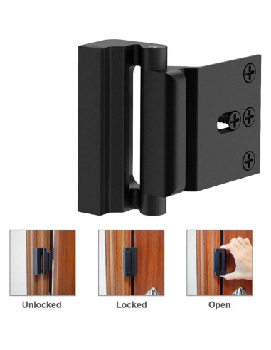 Cerradura de Seguridad para Puerta Szhdxsy Negra 7,62 cm