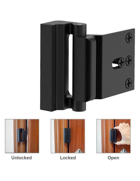 Cerradura de Seguridad para Puerta Szhdxsy Negra 7,62 cm