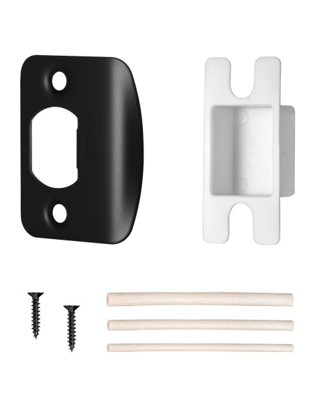 Placa de refuerzo de puerta Newlaking negra mate 5x3.8 cm