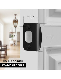 Placa de refuerzo de puerta Newlaking negra mate 5x3.8 cm 2