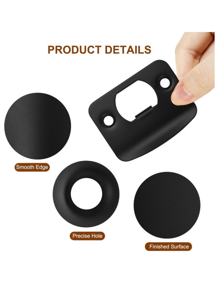 Placa de refuerzo de puerta Newlaking negra mate 5x3.8 cm