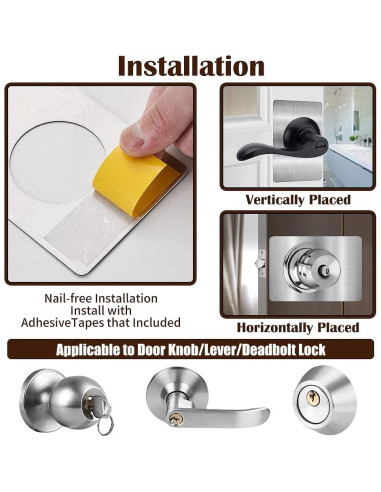 Placas de refuerzo para cerraduras de puerta MOSECYOU 4 pcs