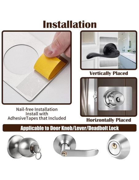 Placas de refuerzo para cerraduras de puerta MOSECYOU 4 pcs