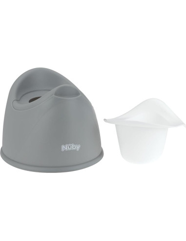 Asiento de Entrenamiento para Baño Nuby - Tazón Removible - 9+ Meses - Gris