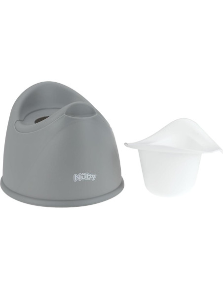 Asiento de Entrenamiento para Baño Nuby - Tazón Removible - 9+ Meses - Gris