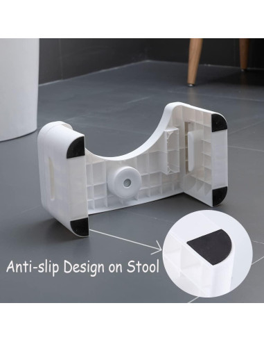 Taburete de Inodoro Plegable Coldchill 17,78 cm Blanco