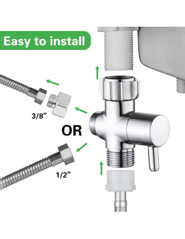 Adaptador T para Bidet HSMhose con Válvula de Cierre de Latón