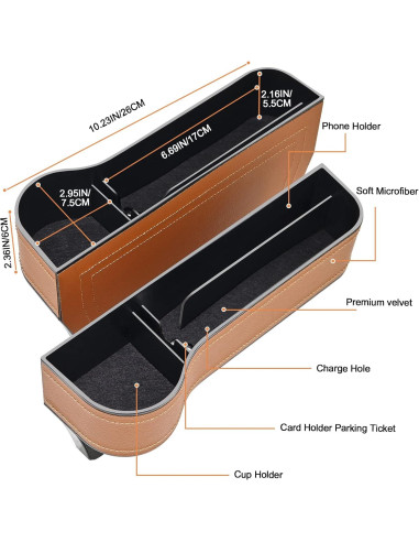 Organizador de Asiento de Coche Jiaji con Portavasos 2 Pzas
