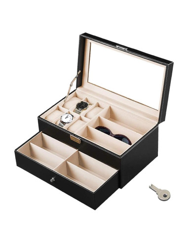 Estuche Organizador de Gafas y Relojes Jolitac 12 Compartimentos