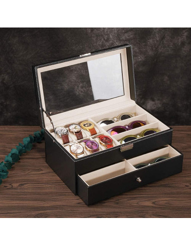 Estuche Organizador de Gafas y Relojes Jolitac 12 Compartimentos