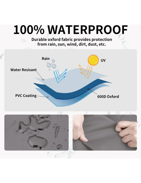 Funda para Sofá de Patio Easy-Going 3 Plazas Gris 93x216x89 cm