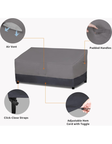 Funda para Sofá de Patio Easy-Going 3 Plazas Gris 93x216x89 cm