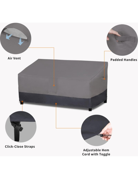 Funda para Sofá de Patio Easy-Going 3 Plazas Gris 93x216x89 cm