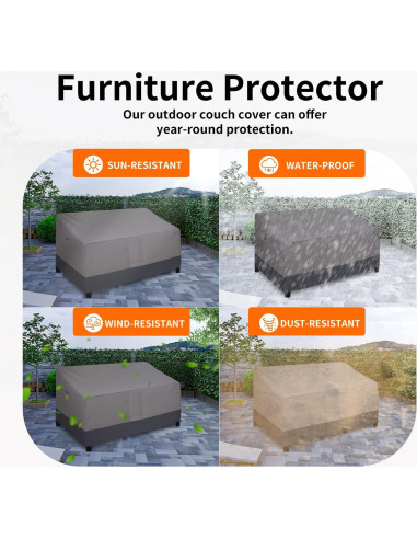 Funda para Sofá de Patio Easy-Going 3 Plazas Gris 93x216x89 cm