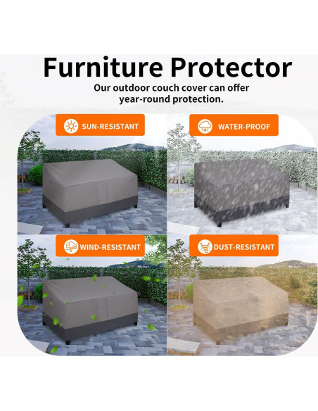 Funda para Sofá de Patio Easy-Going 3 Plazas Gris 93x216x89 cm