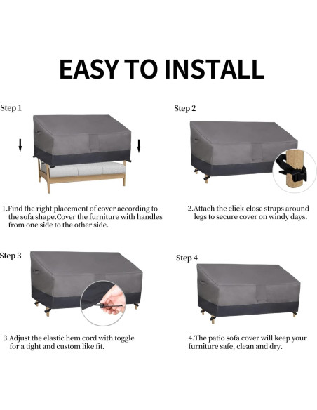 Funda para Sofá de Patio Easy-Going 3 Plazas Gris 93x216x89 cm