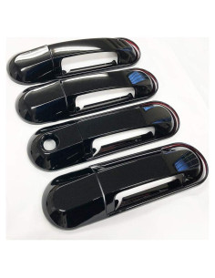 Cubiertas de Manijas de Puerta S SIZVER 8 Piezas Negro Brillante
