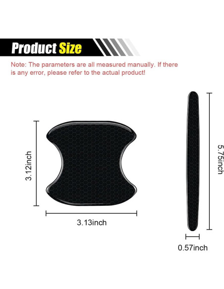 Sticker Protector Manija de Puerta Coche LHDOS 8PCS Negro