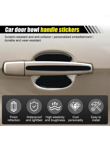 Sticker Protector Manija de Puerta Coche LHDOS 8PCS Negro