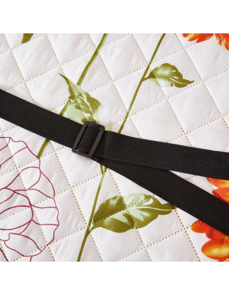 Funda de Sofá Loveseat EVENHUG Naranja Floral Antideslizante