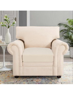 Funda de cojín impermeable SearchI pequeña beige 2