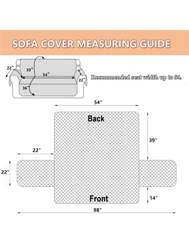 Funda de Sofá Loveseat EVENHUG Naranja Floral Antideslizante