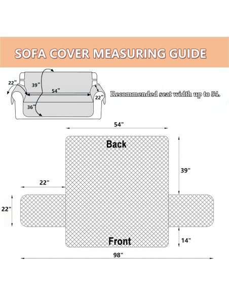 Funda de Sofá Loveseat EVENHUG Naranja Floral Antideslizante