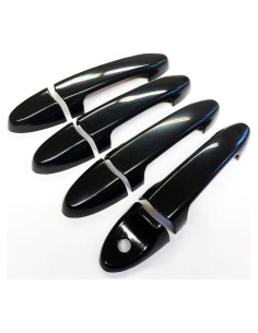 Cubiertas de Manijas de Puerta S SIZVER 8pcs Negro Brillante