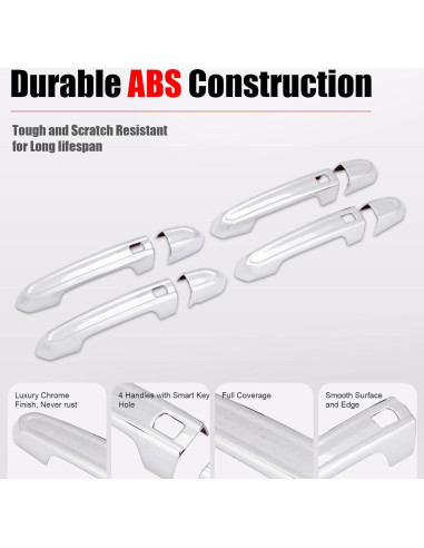 Cubiertas de Manijas de Puerta Chrome IKON MOTORSPORTS 8 PCS